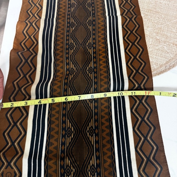 GIVENCHY Geometric Brown and Black Patterned Scarf vintage - Picture 6 of 7